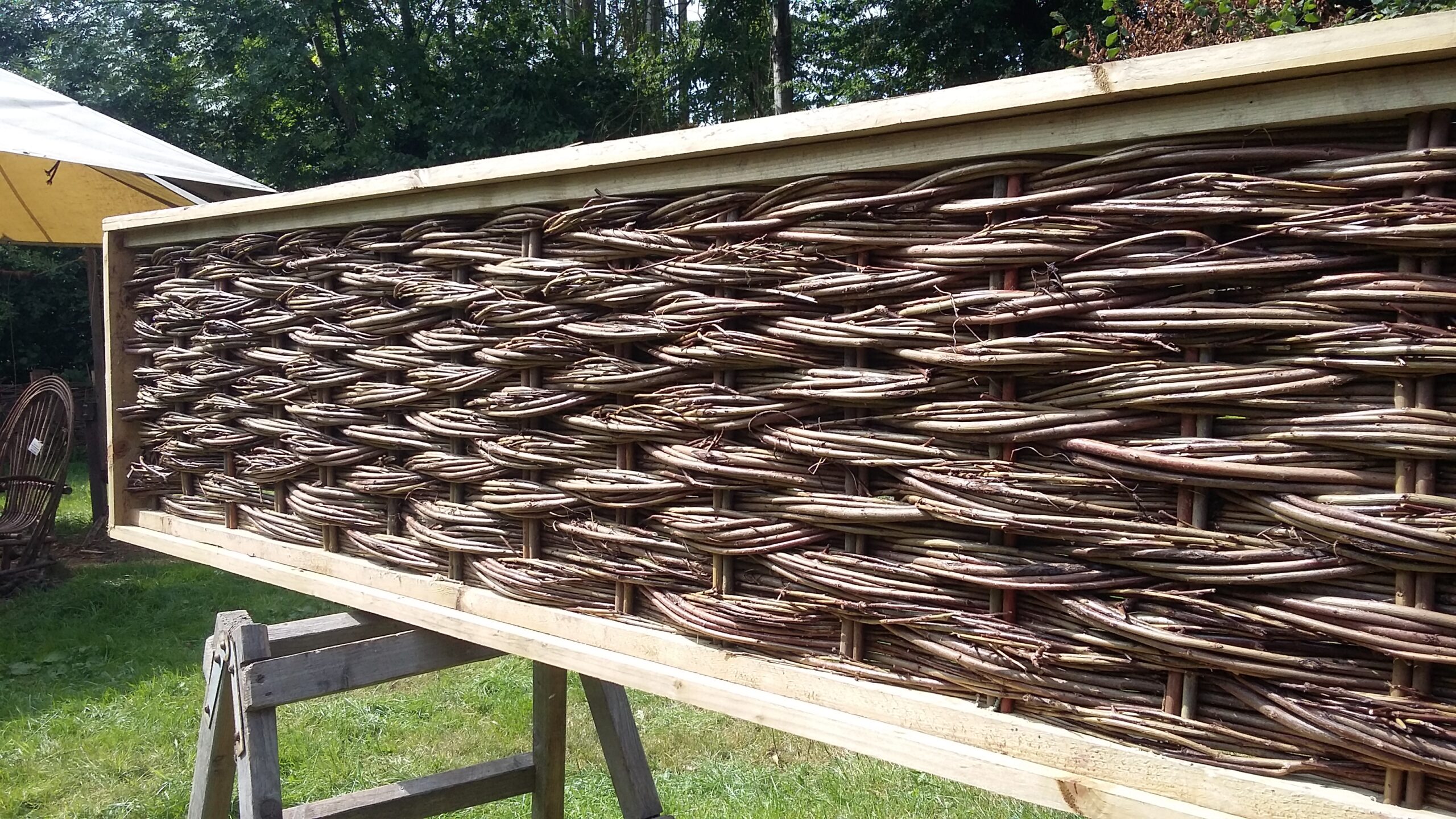 Willow woven hurdle panel